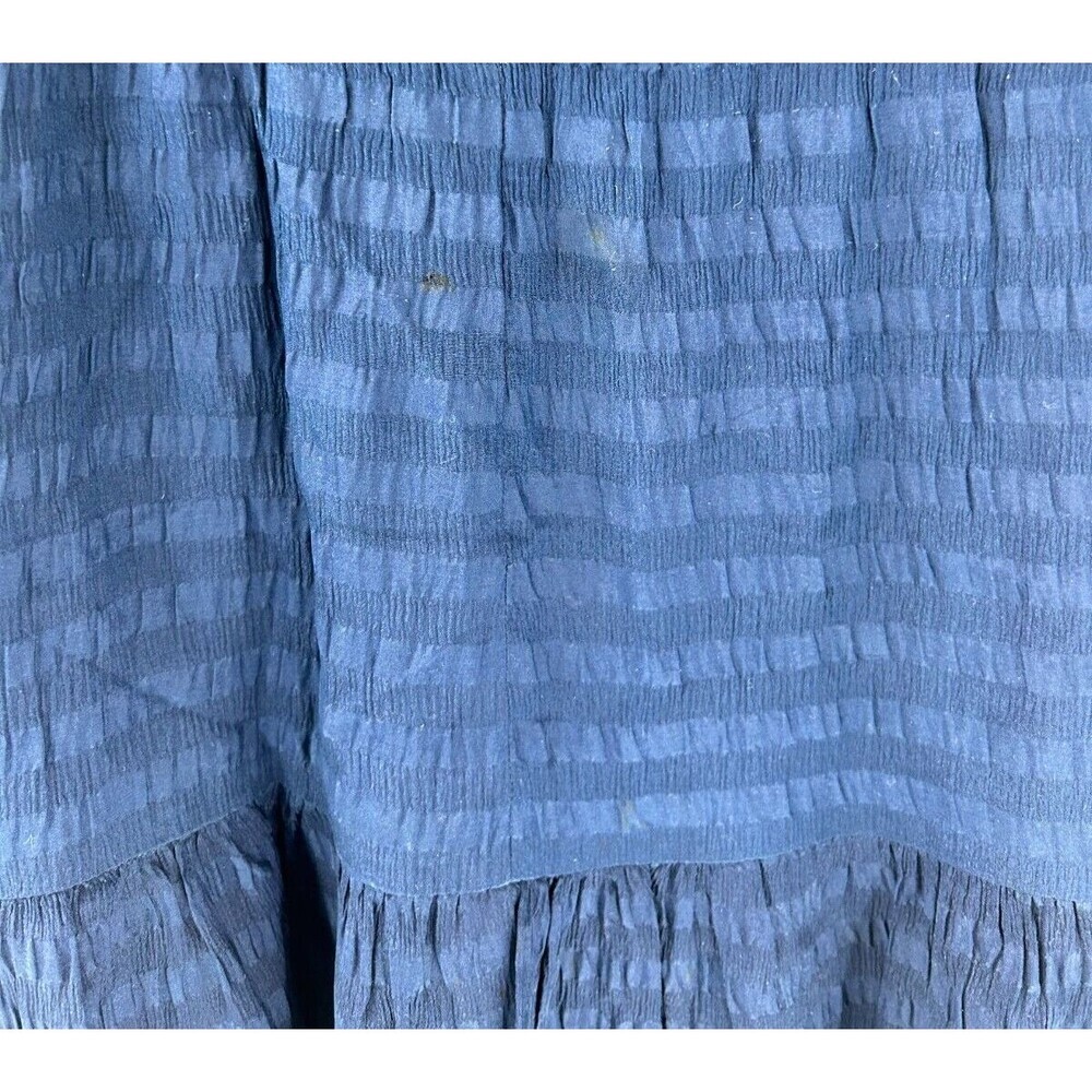 Women's Saks Fifth Ave. Blue Silk Elastic Waist Midi BOHO Skirt Size S Fits XL - Picture 7 of 8